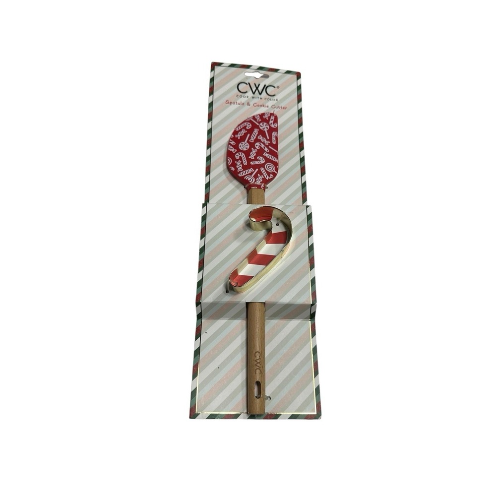 CWC‎ cook with color spatula & cookie cutter set christmas candy cane